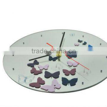 Flower Design Glass Wall Clock