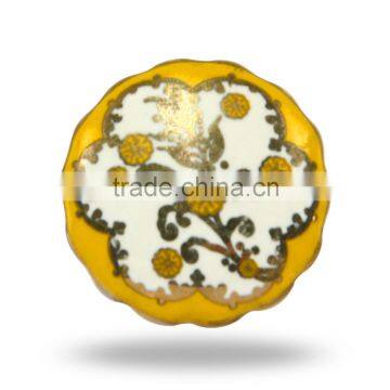 Ceramic Gold Pattern Yellow Knob