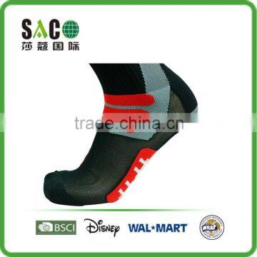 Red Three Stripes Red Well Crib Pattern Black Nylon Sport Socks