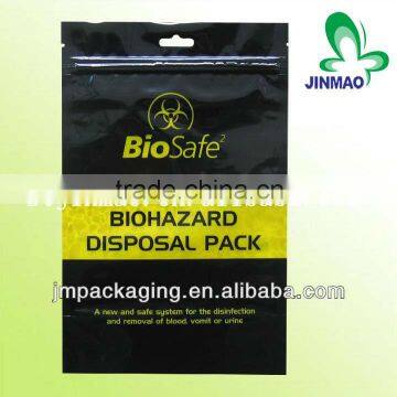 Custom zipper plastic packaging bag with euro hole