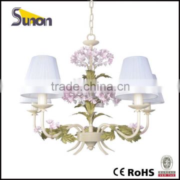 Popular 5 lights wrought iron vintage chandelier metal frame chandelier