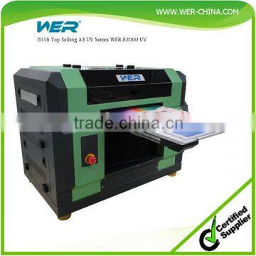 Hot design WER-E2000UV desktop uv printer a3 uv led flatbed printer for CD printing machine