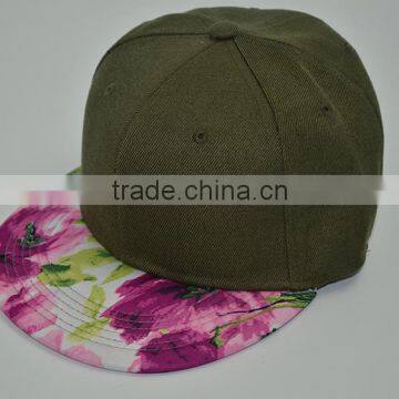 Flower Printing Snapback Hats Custom Wholesale