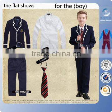 2016 Long-sleeve White Shirt ,navy Trouser,plaid Skirt Girl School Uniform photo-2