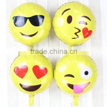 2016 hotting led latex shine ballon, gift helium foil mylar cartoon balloon,18 inches round balloon, aluminium film emoji ballon