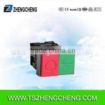 flush projecting double push buttons switch metal headed flush green