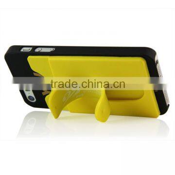 Soft 3M sticky siicone ID card holder with phone stand