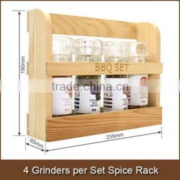 4 Grinders per Set Spice Rack