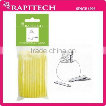 4 Inch Yellow Natural Plant Wooden Label
