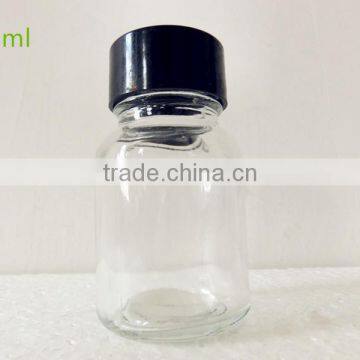 60ml clear glass medical use empty bottle with bakelite lid