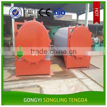 Horizontal type air flow carbonization furnace for wood