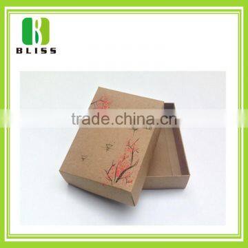 Chinese style square kraft paper folding gift box