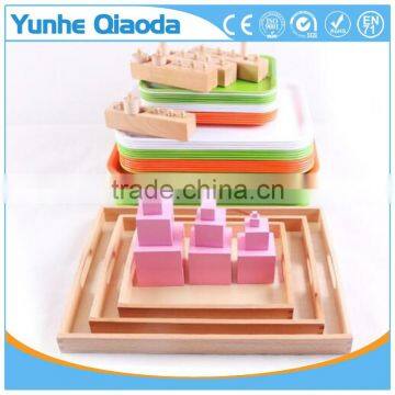 Custom Kindergarten Montessori Teaching Aids Wooden Serving Tray photo-3
