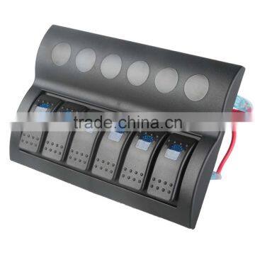 6 Gang Marine Boat Car Circuit Blue LED Rocker Switch Panel Waterproof photo-2