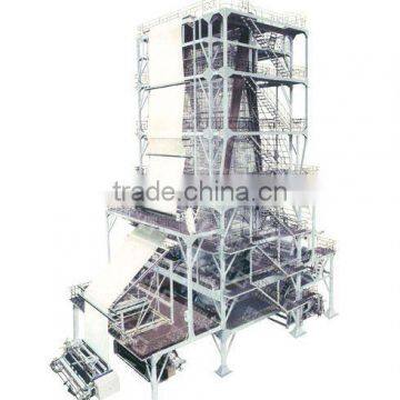 upward reversing haul-off 3 layer co-extrusion plastic packaging machine