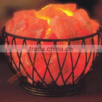 UNIQUE WROUGHT IRON SALT LAMPS WITH SALT CHUNKS photo-6