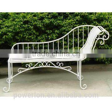 Elegant and Luxurious Chaise Longue Style Wrought Iron Garden Bench