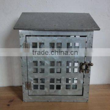 small galvanized metal lantern