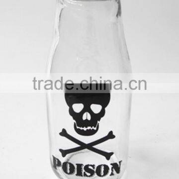 Decal Wholesale 1 Liter 250ml Milk Glass Bottles With Black Screw Caps photo-3
