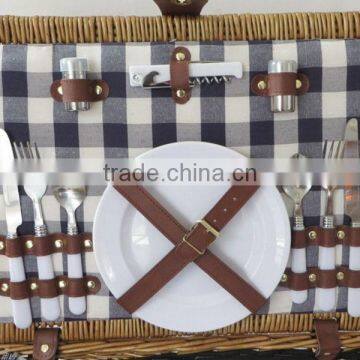 China Customized Cheap 2 Person Type Insulation Wicker Willow Picnic Basket With Cheeseboard Cooler Bag photo-4