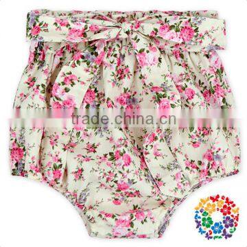 Baby Girls Flower Cotton Ruffle Diaper Cover Bowknot Back Tutu Bloomer