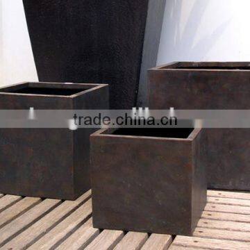 Sandstone Round Large Flower Pots Bronze Finish Flower Container photo-6