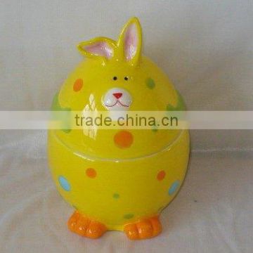 Ceramic easter rabbit jar