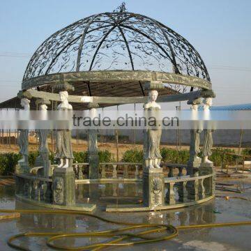 outdoor garden decoration lady stone carving marble gazebo with column