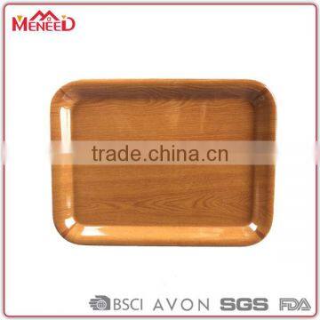 Novelty Made in China Melamine Smooth Wood-like Barware Serving Tray, Melamine Trays