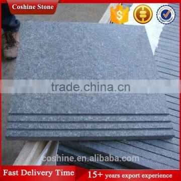 Flamed surface zimbabwe black grey G684 granite tiles with antislip