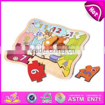 2017 New Design Children Early Teaching Wooden Clock Puzzle W14K016 photo-2