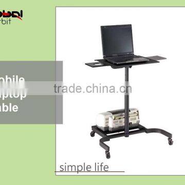 Workstation Steel Frame Rolling Computer Desk With Silding Keyboard Shelf photo-4