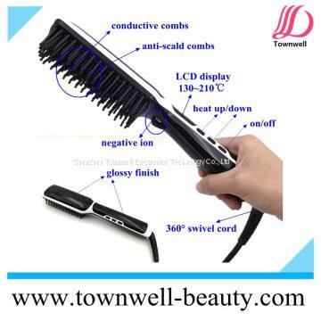 Hair Straightening Brush Straightener Brush With Ion Generator photo-2