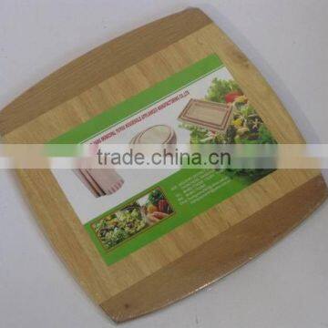 Rubber Wood Cutting Board with 2-tone