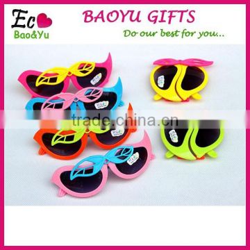 Leaves Shape Kids Glasses Folding Kids Sun Glasses Fashionable Folding Plastic Sunglasses