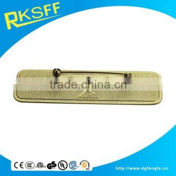 Factory Lower Price Retangle-shaped Golden Plating Super Quality Metal Badge photo-5