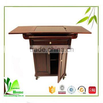 High Quality Mobile Bamboo Buffet Trolley photo-3