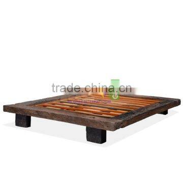 Furniture, Low Bed ,Japanese Style King Size With Reclaimed Solid Wood photo-2