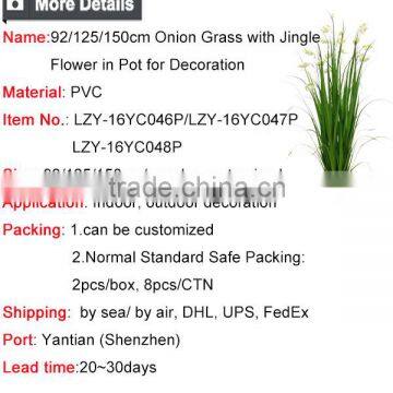 92 / 125 / 150 cm Artificial Grass Synthetic Potted Onion Grass With Jingle Flowers Fake Grass Pots Plant photo-6