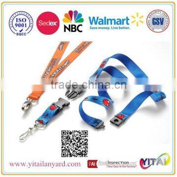 heat transfer printing lanyard customized logo from sedex/NBCUniversity/Walmart approval factory