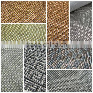 welcome customized rhinestone hexagonal aluminum mesh -hot fix