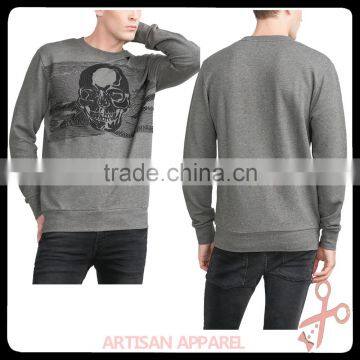 fashion design Skull embroidered sweatshirt with Round neck and Long sleeves custom logo mens hoody
