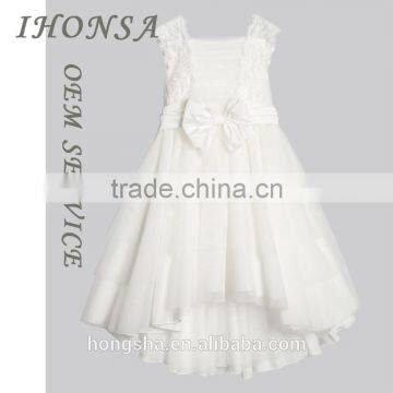 White Flower Girl Dresses Girls Satin Lace Boutique Party Dresses HSD6989