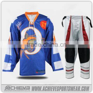 Tackle twill embroidery team set hockey jerseys,roller hockey pant