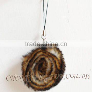 CX-P-22 Wholesale Fashion Chain Rex Fur Flower Mobile Phone Charm photo-5