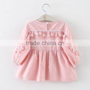 Baby Clothes Wholesale Hot Sale Chiffon Cheap 2017 Clothing Children's Boutique Long Sleeve Pink Summer Girl Princess Girl Dress photo-2