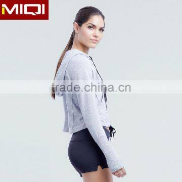 2017 Newest gym clothing sports crop top cropped top hoodie gym crop top hoodie custom logo