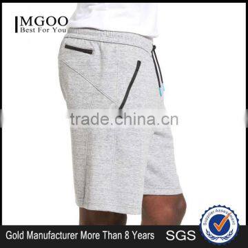 Customize Cotton Polyester Blends Grey Fleece Tech Shorts GYM Men Sportwear Shorts With Elastic Waistband