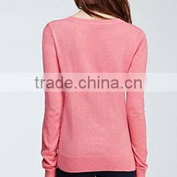 Submissive Pink Women Style Pullover Knit Sweater for Autumn photo-3