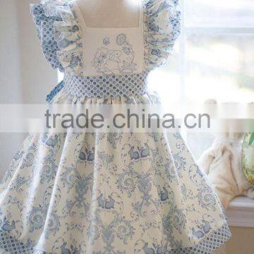 Girls Easter Bunny Dress Kids Holiday Remark Dresses